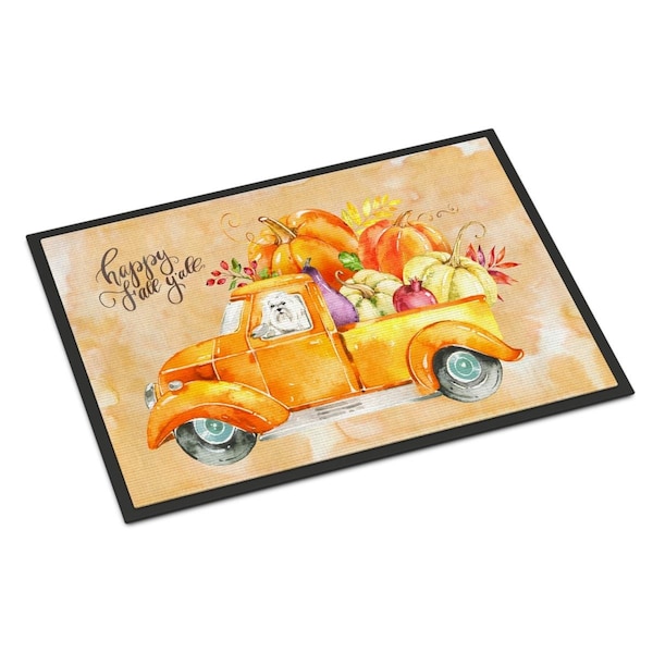Carolines Treasures 18 x 27 in. Fall Harvest Maltese Indoor or Outdoor Mat CK2626MAT - main